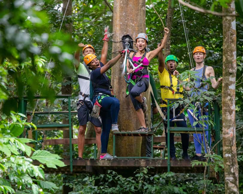 Castries, St. Lucia - Adrenaline Zipline - Short rainforest walks add variety