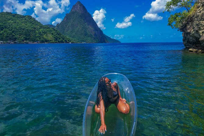 Clear Kayak Drone Photoshoot in St. Lucia - Getting to Soufrière Beach Park