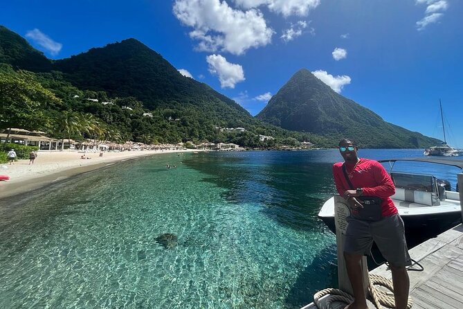 Private All-Inclusive Sea and Land Tour in St Lucia - Lunch in Soufriere, with local food on the table