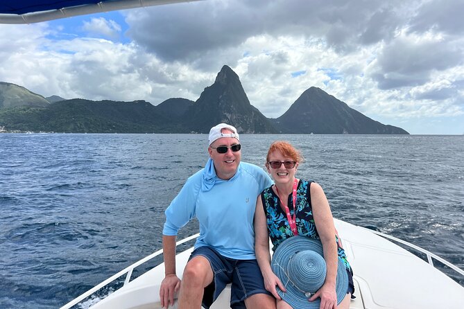 Private Boat Charter St. Lucia, boat tour to Soufriere. Full day - The Pitons from the best angle