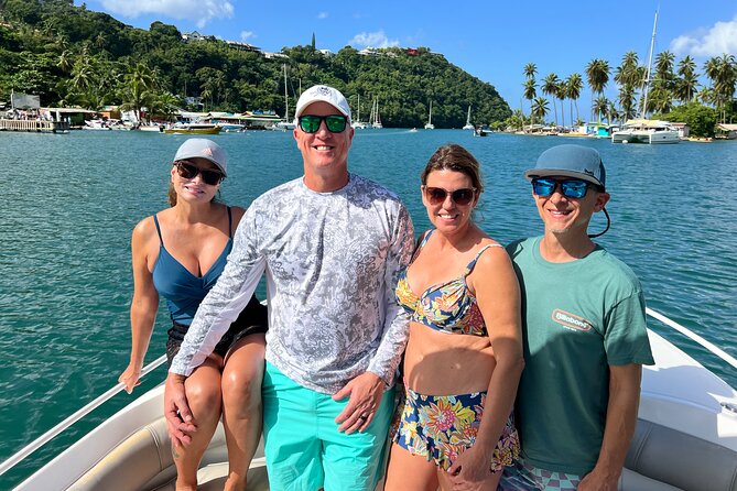 Private Boat Charter St. Lucia, boat tour to Soufriere. Half day. - Marigot Bay sets the tone