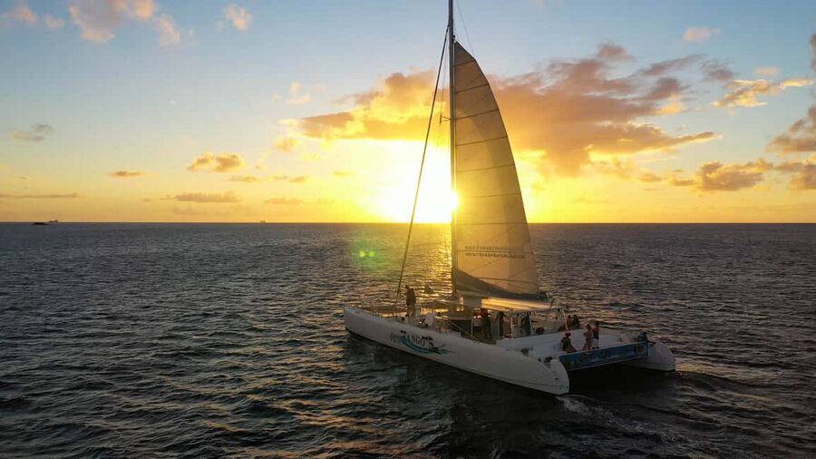 Romantic Caribbean Sunset Cruise - Watching the sun drop over the Caribbean