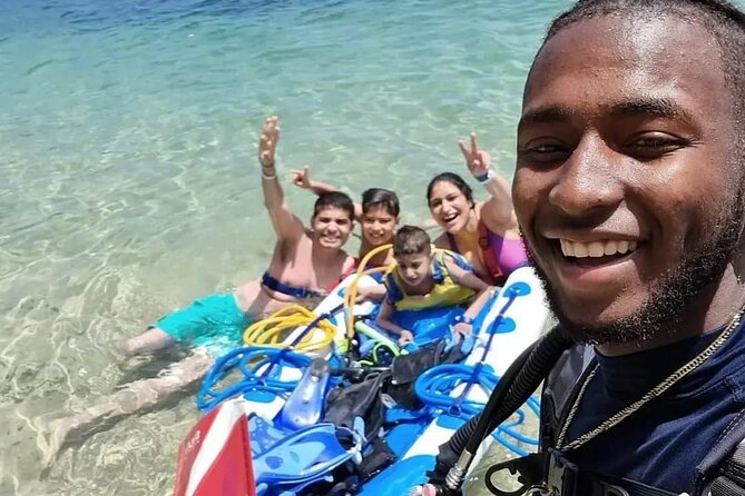 SNUBA Saint Lucia - Entering the water near Pigeon Island