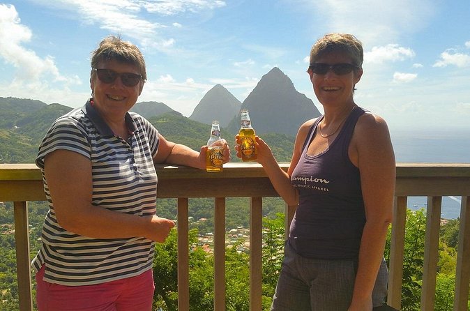 Soufriere Experience Island Tour of St Lucia - Diamond Falls Botanical Gardens: gardens, water, and an extra fee
