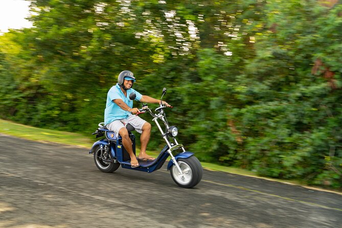 St.Lucia Beaches and Backroads Tour by Electric Big-Wheel Scooter - Rodney Heights, Monchy, and the Darren Sammy stadium