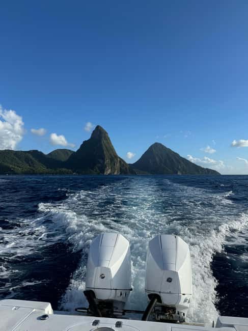 St. Lucia Caribbean: Sea and Land Excursion - The Pitons from the Caribbean Sea