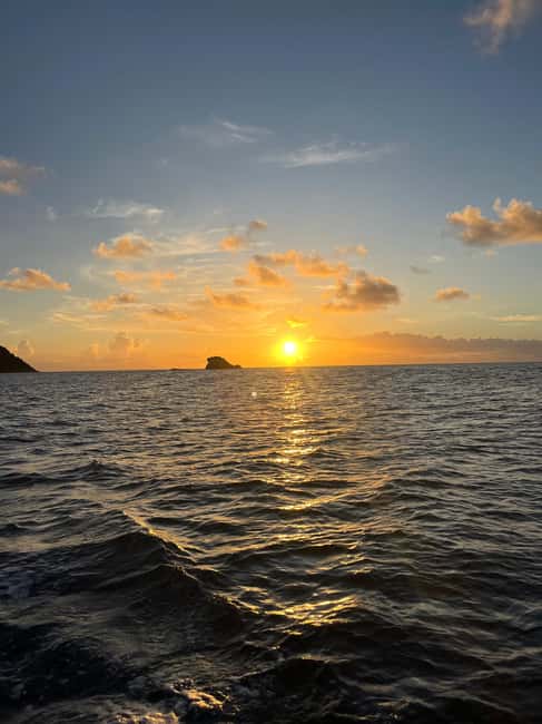 St. Lucia: Sunset Cruise, best way to end a day in paradise - Watching St. Lucia Change Color From the Water